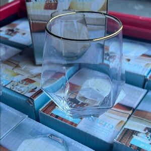 Elegant Gold Rimmed Glass Tumbler